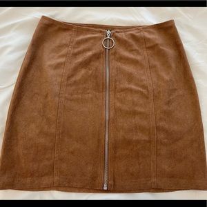 Brown suede skirt